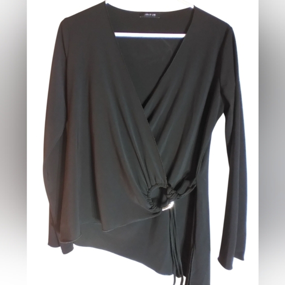 jripur Tops - Jripur Womens Black Asymetrical Top Size M Eveningwear Date Night Minimalist